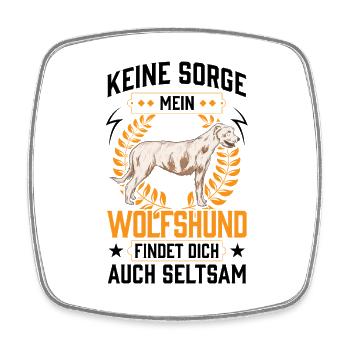 Irischer Wolfshund findet dich seltsam - Viereckiger Kühlschrankmagnet - Weiß - Vorne
