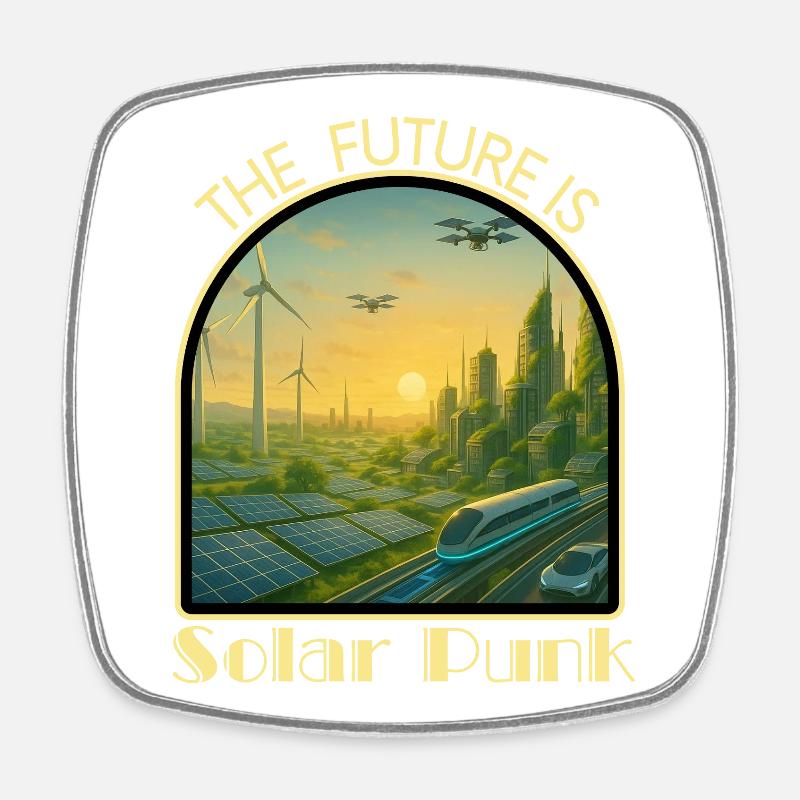 Solar_Punk2 - Magnet carré - blanc