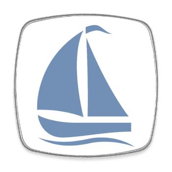 Minimalistische Segelboot Silhouette Nordsee  - Viereckiger Kühlschrankmagnet - Weiß - Vorne