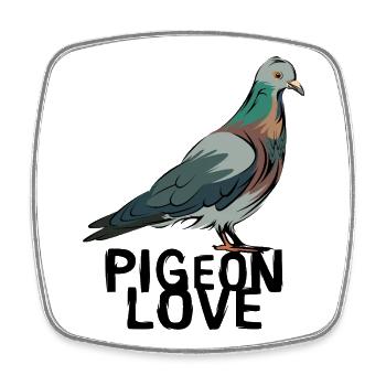 Tauben Liebe - Vogel Illustration für Taubenfans - Viereckiger Kühlschrankmagnet - Weiß - Vorne