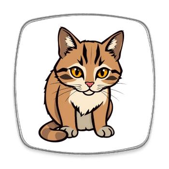 Katze - Viereckiger Kühlschrankmagnet - Weiß - Vorne