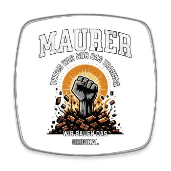 Maurer Maurermeister Geselle Lehrling - Viereckiger Kühlschrankmagnet - Weiß - Vorne