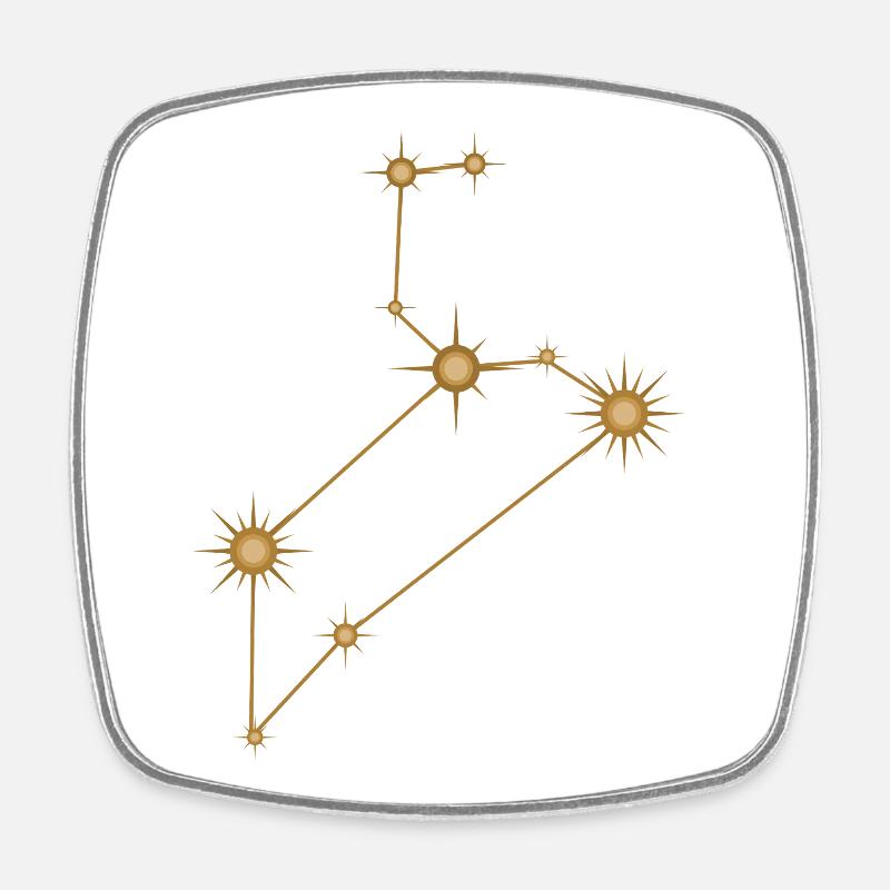 Sternbild Löwe Sternzeichen Sternzeichen Golden - Viereckiger Kühlschrankmagnet - Weiß