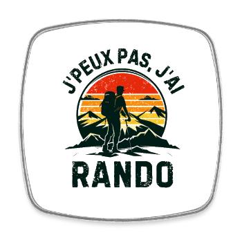 Rando randonne - Magnet carré - blanc - Devant