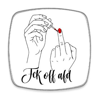 Mittelfinger gegen AFD Fck of Alternative - Viereckiger Kühlschrankmagnet - Weiß - Vorne
