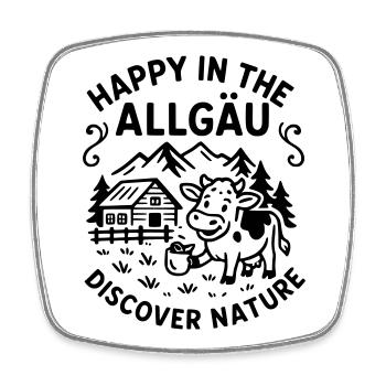 HappyAllgaeu - Magnet carré - blanc - Devant