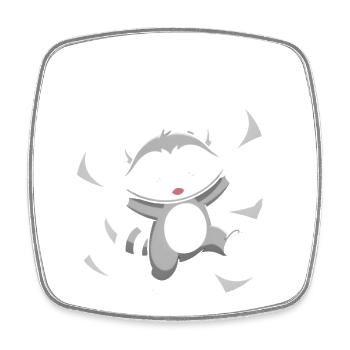 Raton laveur joyeux avec message de motivation - Magnet carré - blanc - Devant