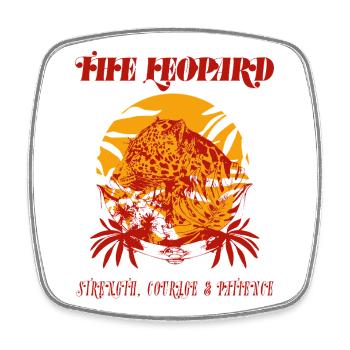 THE LEOPARD - Square fridge magnet - white - Front