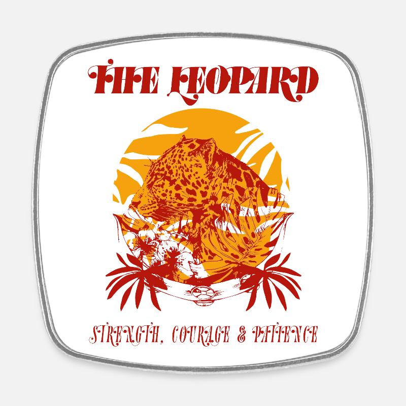 THE LEOPARD - Square fridge magnet - white