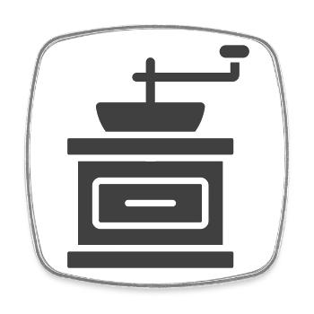 Vintage Coffee Grinder Logo Icon - Square fridge magnet - white - Front