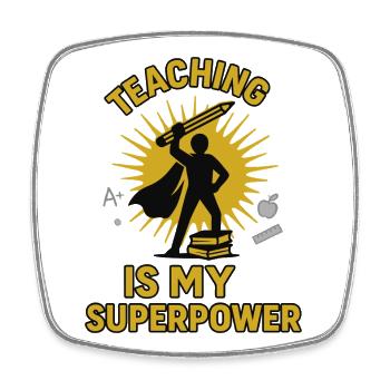 Teacher Superhero Design - Square fridge magnet - white - Front