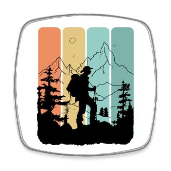Aventure Montagne et Nature Colorée - Magnet carré - blanc - Devant