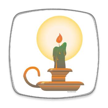 Candlestick | candlestick public Domain graphic - Square fridge magnet - white - Front
