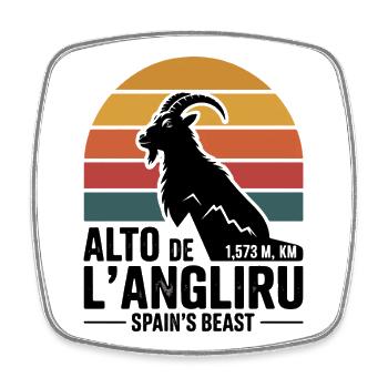 Alto de l’Angliru – Spain’s Beast  - Square fridge magnet - white - Front