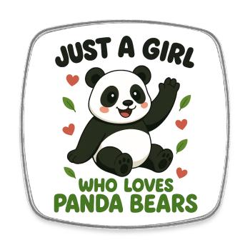 Pandas mignons, juste une fille qui aime les pandas - Magnet carré - blanc - Devant