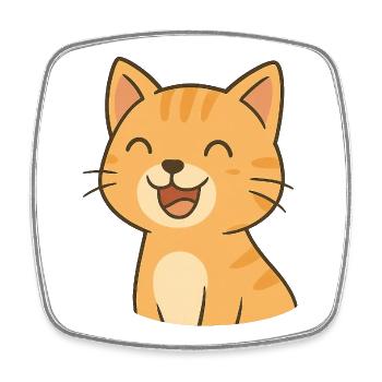 Lachende_Katze - Square fridge magnet - white - Front