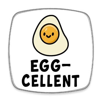 Cute Sunny Side Egg Illustration - Square fridge magnet - white - Front