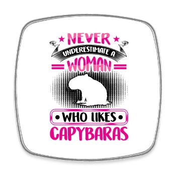 Le capybara sous-estime le capybara - Magnet carré - blanc - Devant