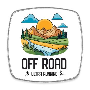 Ultra Running - Offroad - Viereckiger Kühlschrankmagnet - Weiß - Vorne