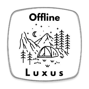 Offline Camping ist Luxus - Viereckiger Kühlschrankmagnet - Weiß - Vorne