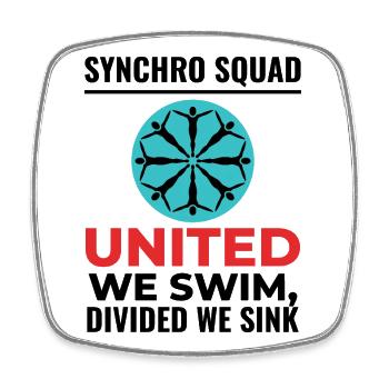 Vereint schwimmen wir geteilt wir versinken Synchro Squad - Viereckiger Kühlschrankmagnet - Weiß - Vorne