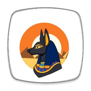 Anubis, ägyptischer Gott - Viereckiger Kühlschrankmagnet - Weiß - Vorne