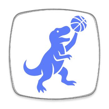 Minimalistische Silhouette Basketballspieler Wurf - Viereckiger Kühlschrankmagnet - Weiß - Vorne