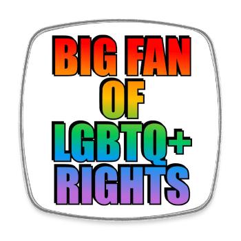 Grand fan des droits LGBTQ+ Rainbow - Magnet carré - blanc - Devant