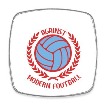 Gegen den modernen Fußball - Viereckiger Kühlschrankmagnet - Weiß - Vorne