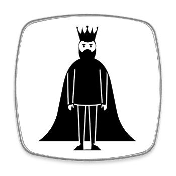König Symbol - Viereckiger Kühlschrankmagnet - Weiß - Vorne