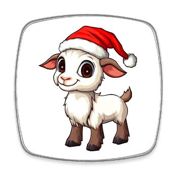 Goat Christmas - Square fridge magnet - white - Front