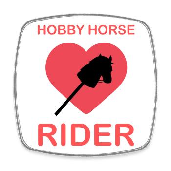 HOBBY_HORSE_RIDER - Viereckiger Kühlschrankmagnet - Weiß - Vorne