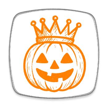 Kürbis mit Krone Halloween Design - Viereckiger Kühlschrankmagnet - Weiß - Vorne