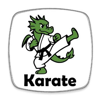 Karate Dragon - Square fridge magnet - white - Front