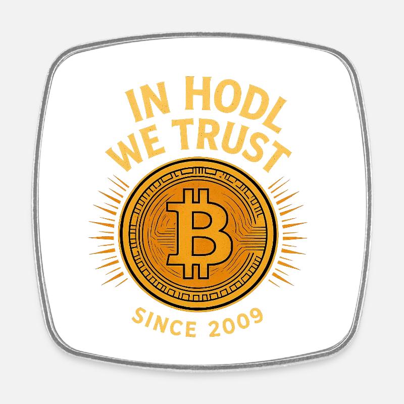 Bitcoin Trust Emblem Design - Square fridge magnet - white