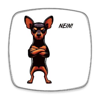 Nein Zwergpinscher Pinscher Pinscherbesitzer - Viereckiger Kühlschrankmagnet - Weiß - Vorne