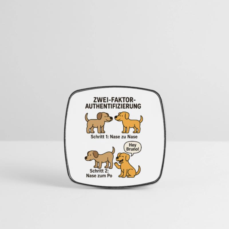 Dog Detection Two-Factor Authentication Square fridge magnet