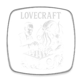 Von Lovecraft inspiriertes Oktopus-Schachdesign - Viereckiger Kühlschrankmagnet - Weiß - Vorne