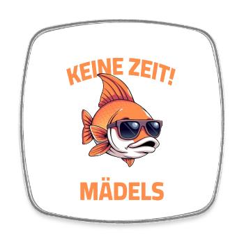 No time I have to go to my girls saying fish - Square fridge magnet - white - Front