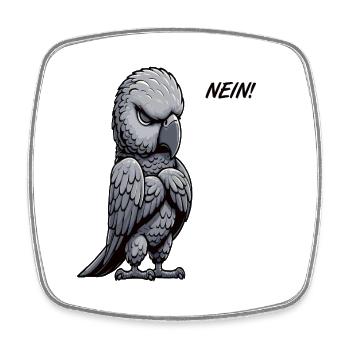 Aucun propriétaire de perroquet gris d'Afrique - Magnet carré - blanc - Devant