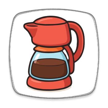 coffee pot - Square fridge magnet - white - Front