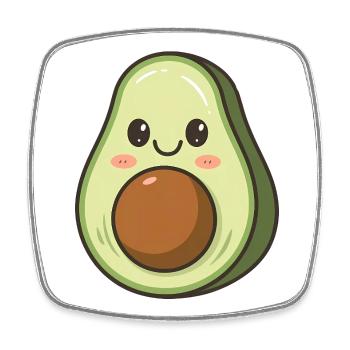 Amateur de nourriture kawaii à base d'avocat - Magnet carré - blanc - Devant