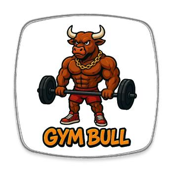 Conception de motivation Strong Gym Bull - Magnet carré - blanc - Devant