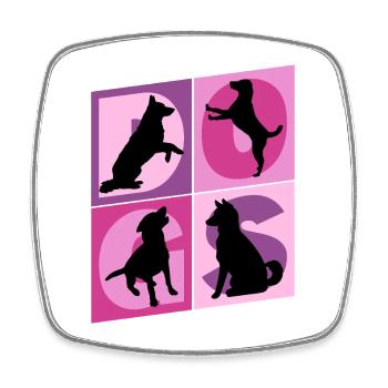 Dogs I Love Dogs Silhouettes Dog Mom Dog Dad - Square fridge magnet - white - Front