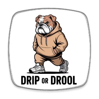 Bulldog Swagger - Square fridge magnet - white - Front
