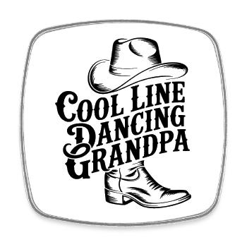 Cool Line Dance Grandpa Line Dance Grandfather - Square fridge magnet - white - Front