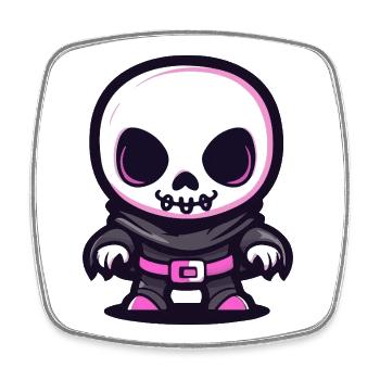 Skeleton Halloween - Square fridge magnet - white - Front