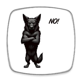 No Schwarzer Schäferhund Schäferhundbesitzer  - Viereckiger Kühlschrankmagnet - Weiß - Vorne