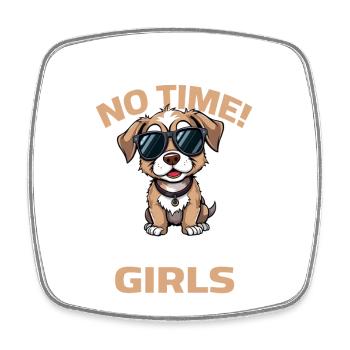 Dictons de chien Chien Pas de temps que j’ai pour aller à mes filles - Magnet carré - blanc - Devant