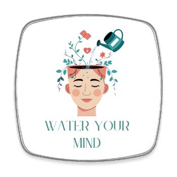 Conception créative de soins mentaux de l'eau - Magnet carré - blanc - Devant